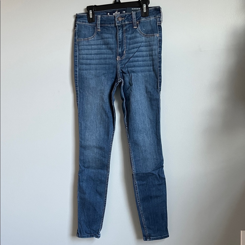 Hollister Women's High Rise Jeggings in Deep Blue
